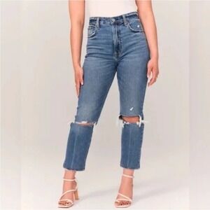 Abercrombie and Fitch The Ankle Straight Ultra High Rise Curve Love Jeans 33 16S